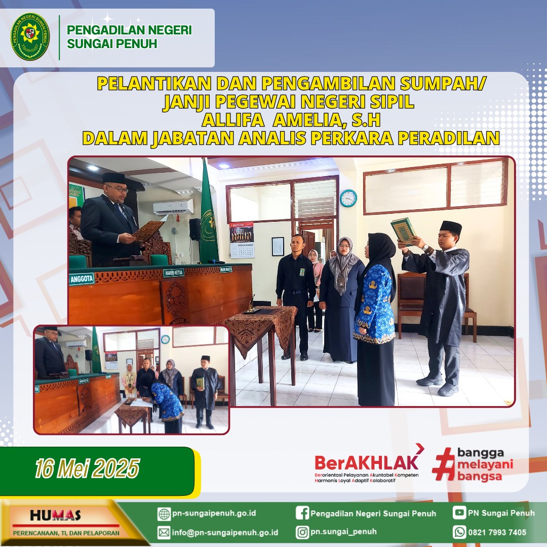 Pengambilan Sumpah dan Pelantikan Pegawai Negeri Sipil Tahun 2025