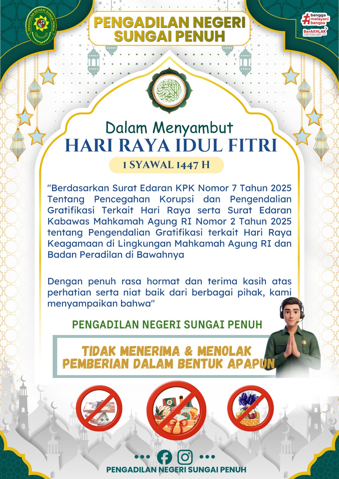 Edaran Pengendalian Gratifikasi Terkait Hari Raya Keagamaan