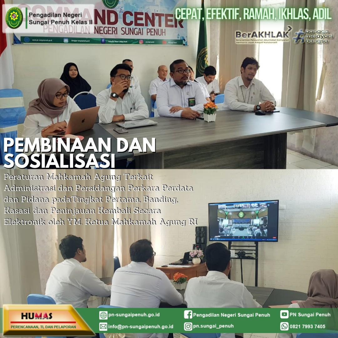 Pembinaan dan Sosialisasi Administrasi dan Persidangan Perkara Perdata dan Pidana