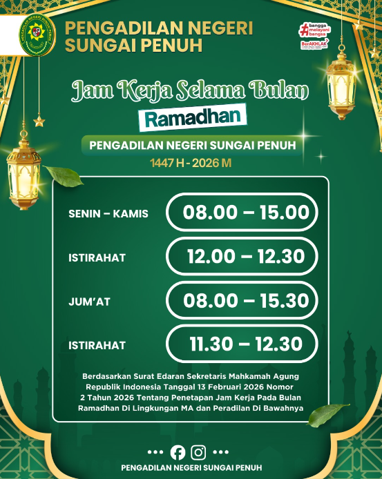 Penetapan Jam Kerja Selama Bulan Ramadhan